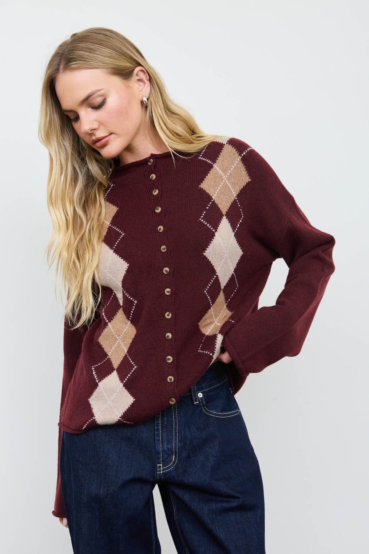 Aggie Argyle Cardigan
