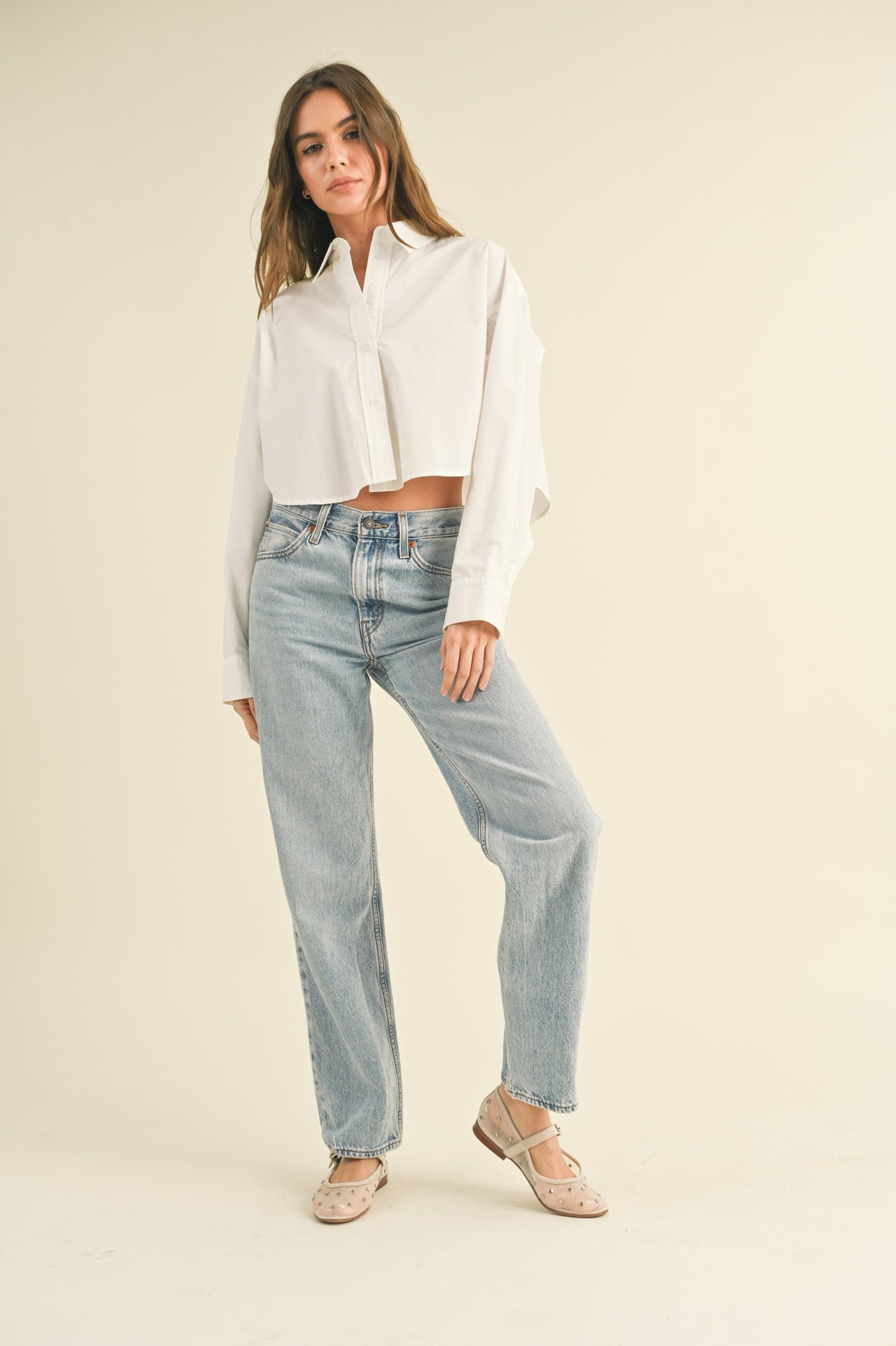 Cropped Button Down Shirt