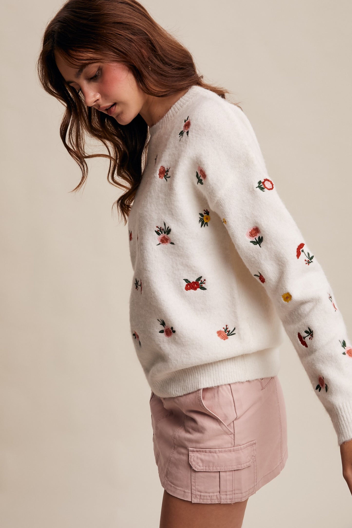 Rosalyn Soft Floral Embroidered Sweater