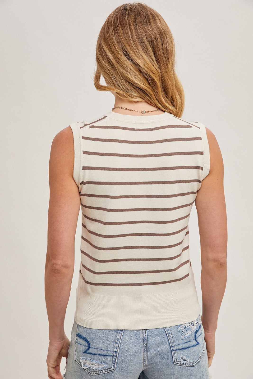 Striped Muscle Knit Tank