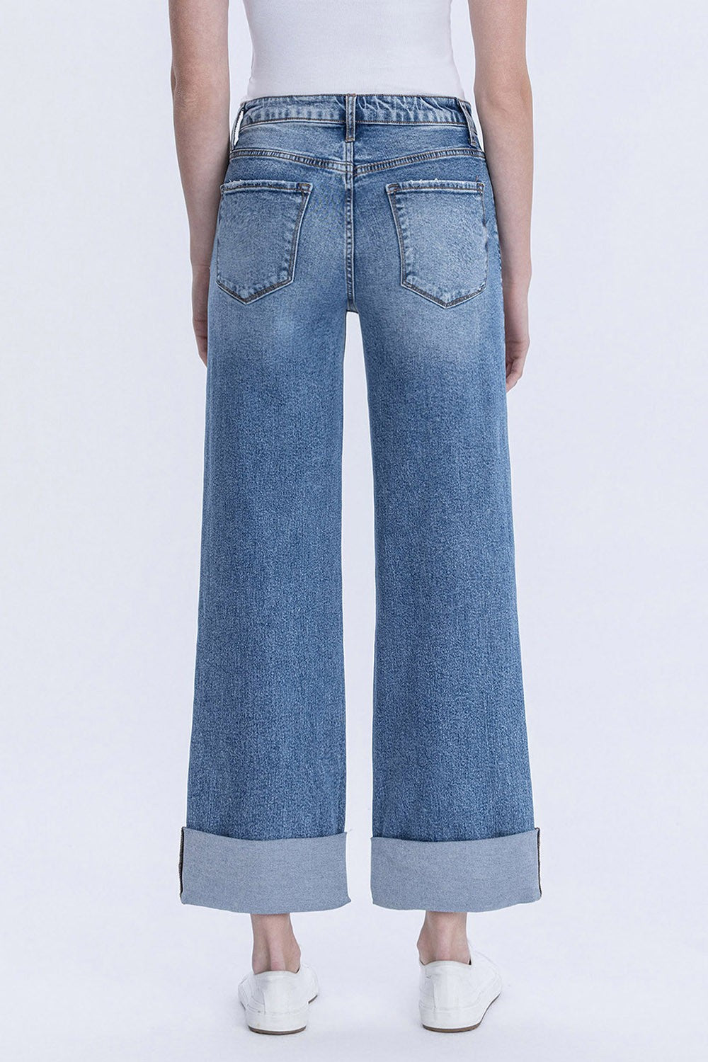 Rosey High Rise Cuffed Baggy Wide Jean by Lovervet