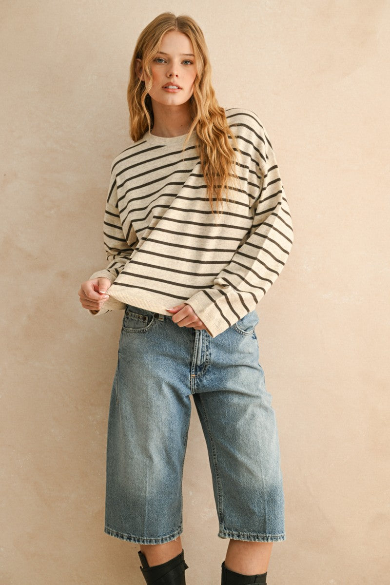 Lia Striped Knit Top