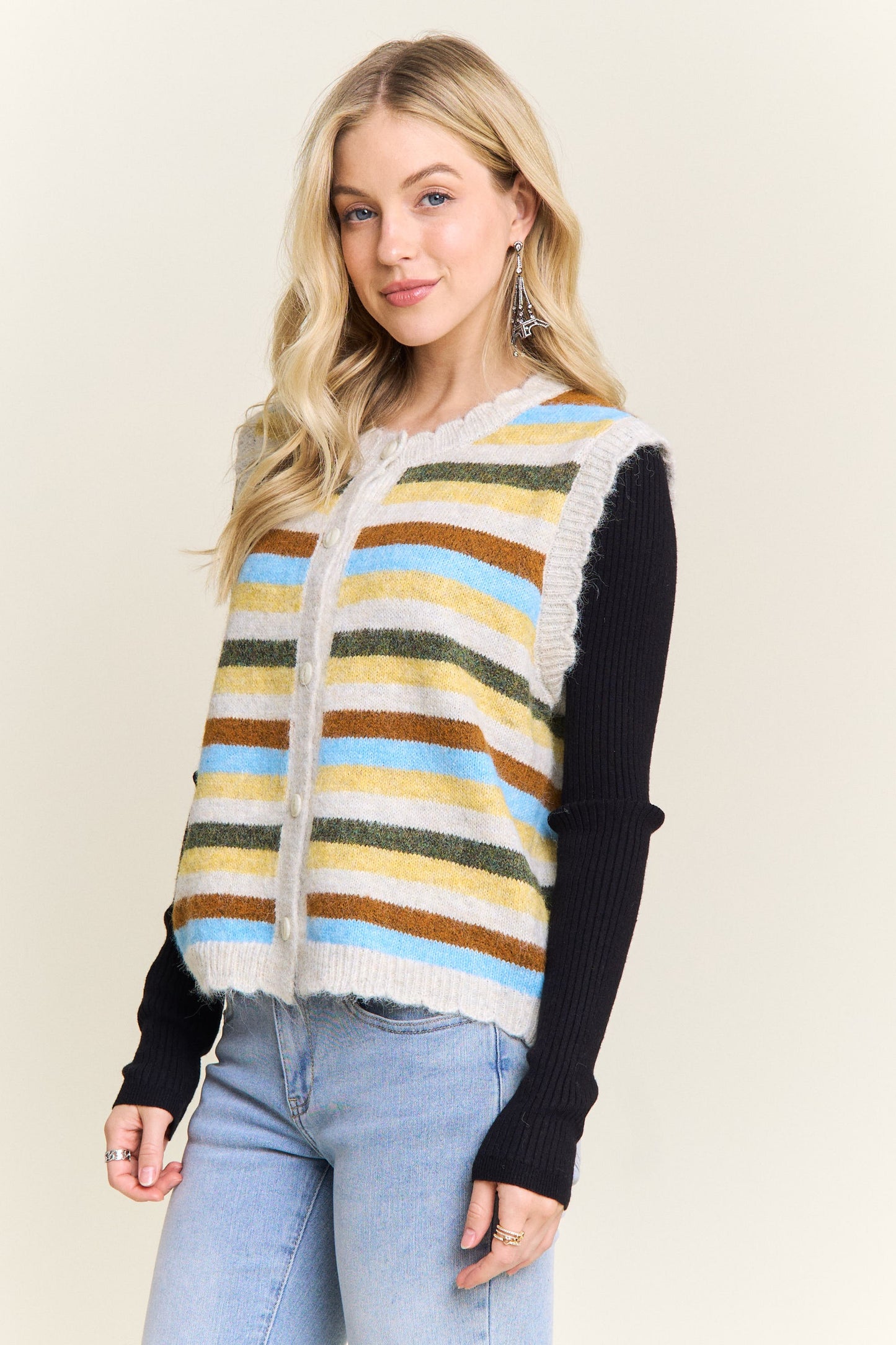 Gabriella Stripe Sweater Vest