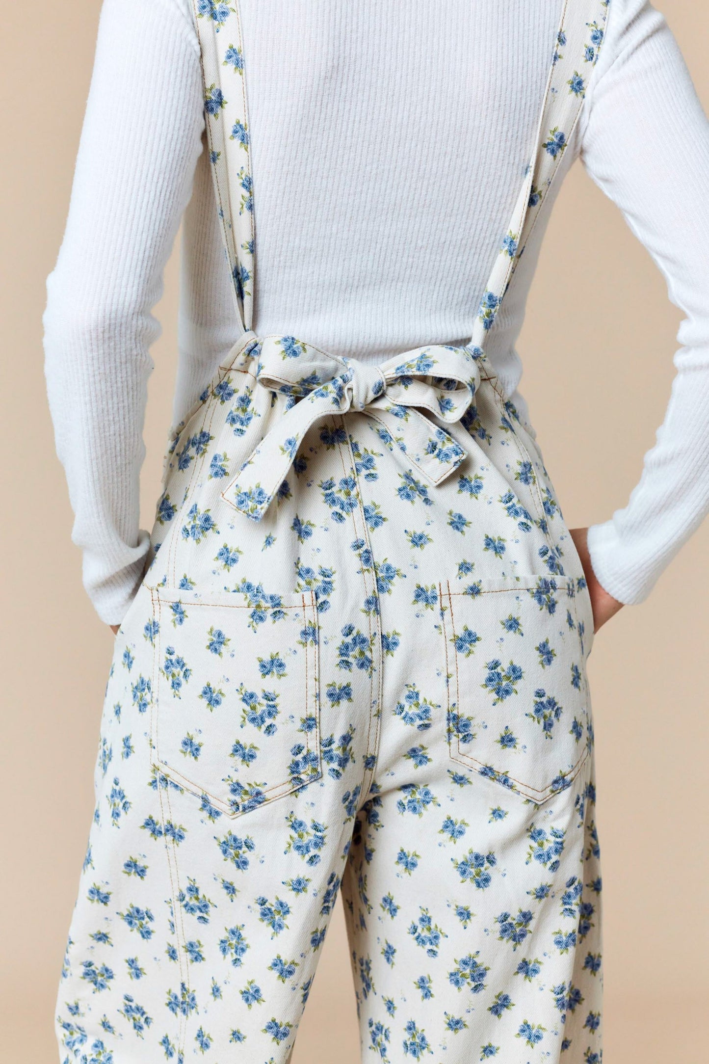Floral Denim Jumpsuit