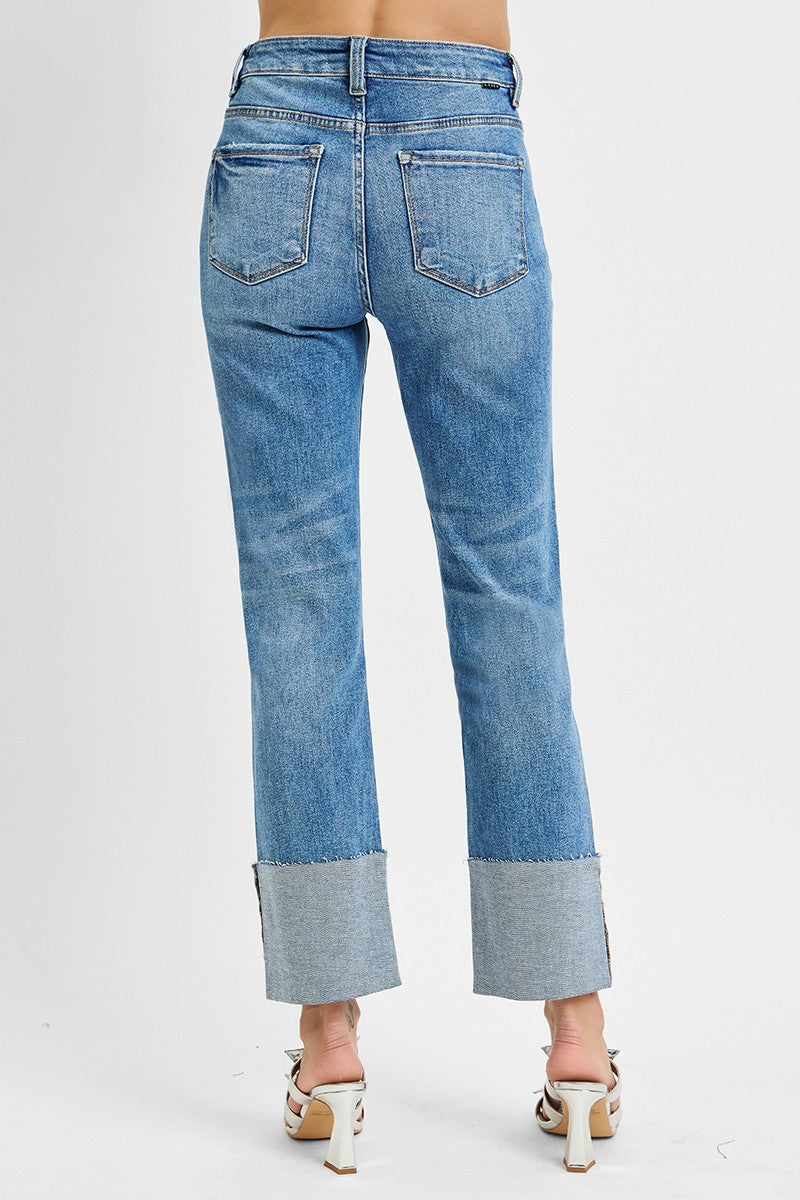 Audrey Straight Leg Wide Cuffed Jean