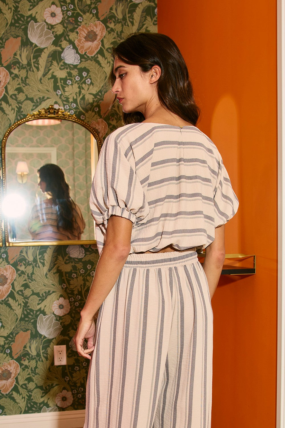 Gemma Stripe Bubble Hem Top