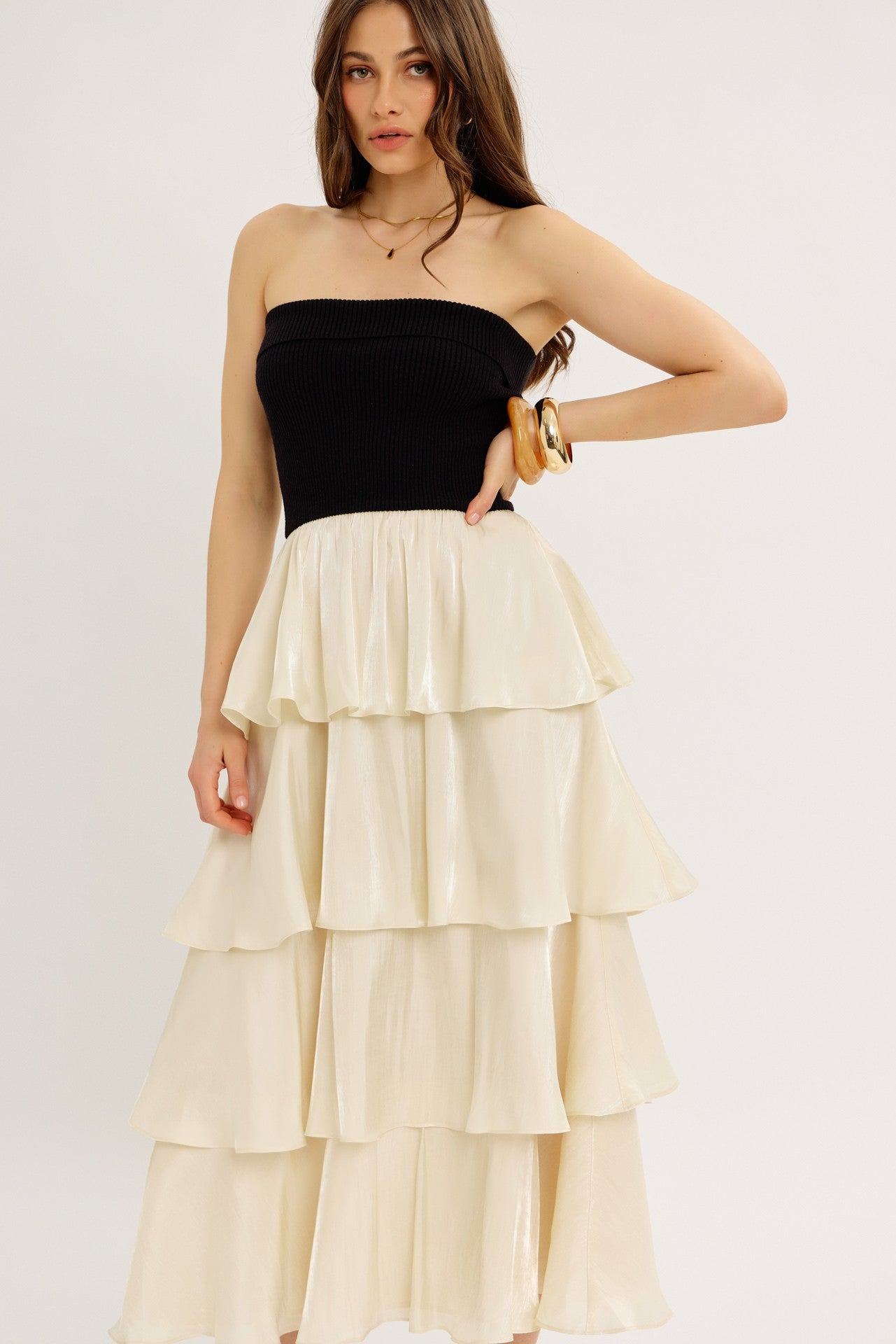 Designed To Shine Tiered Midi Dress