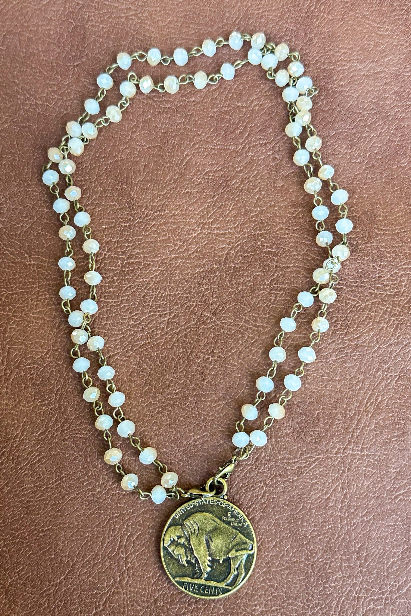 Collective Beaded & Bronze Short/Long Necklace- Charm Bar