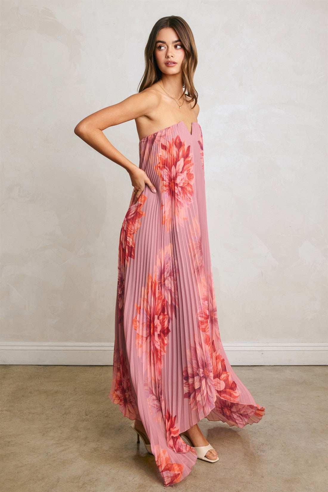 Charlotte Pleated Column Dress