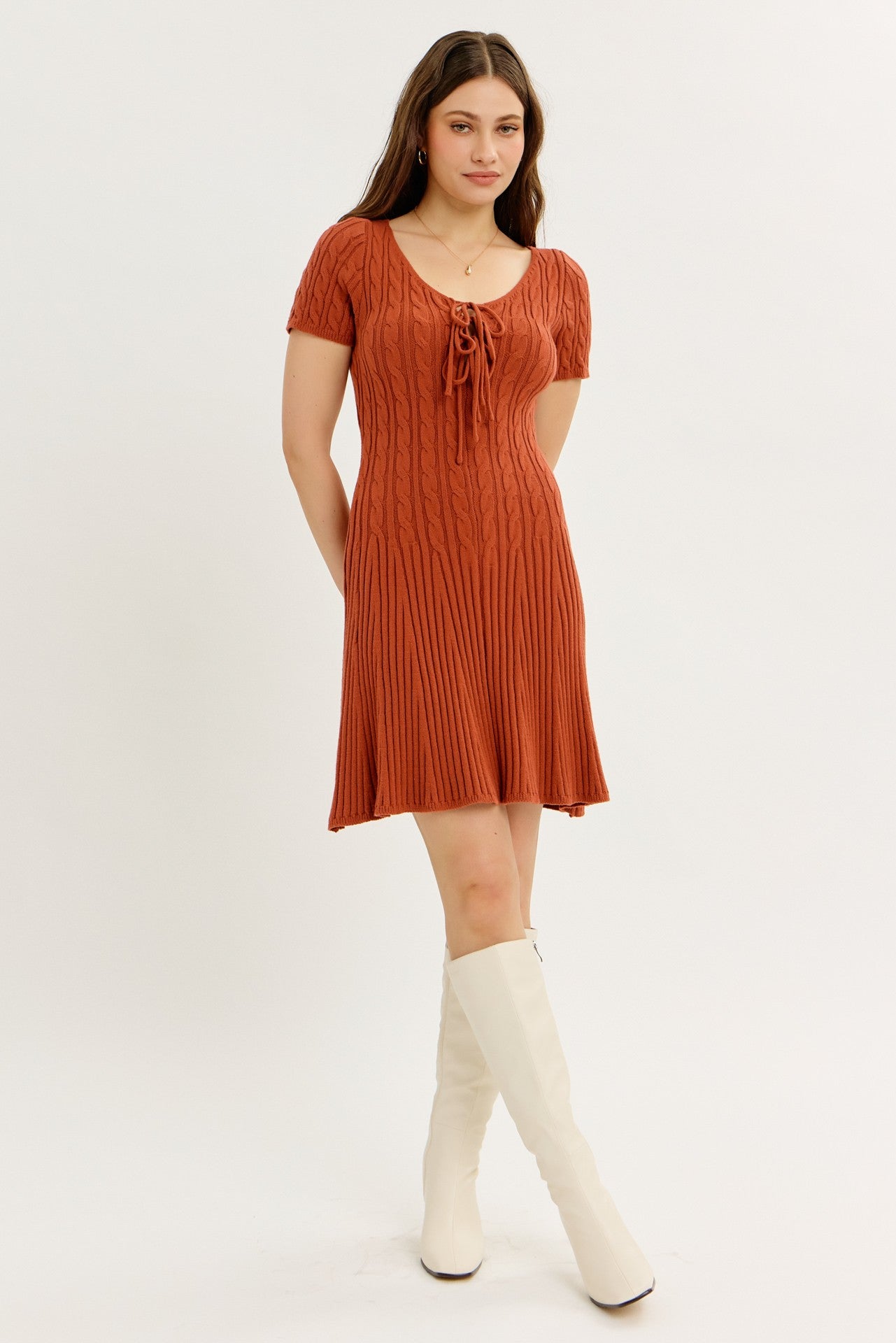 Mia Cable Knit Sweater Dress