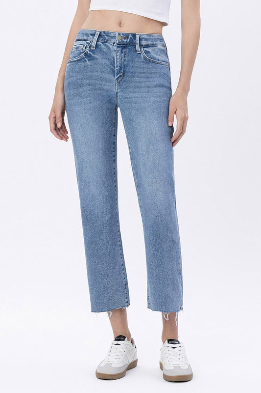 Mid Rise Medium Wash Straight Jean by Vervet