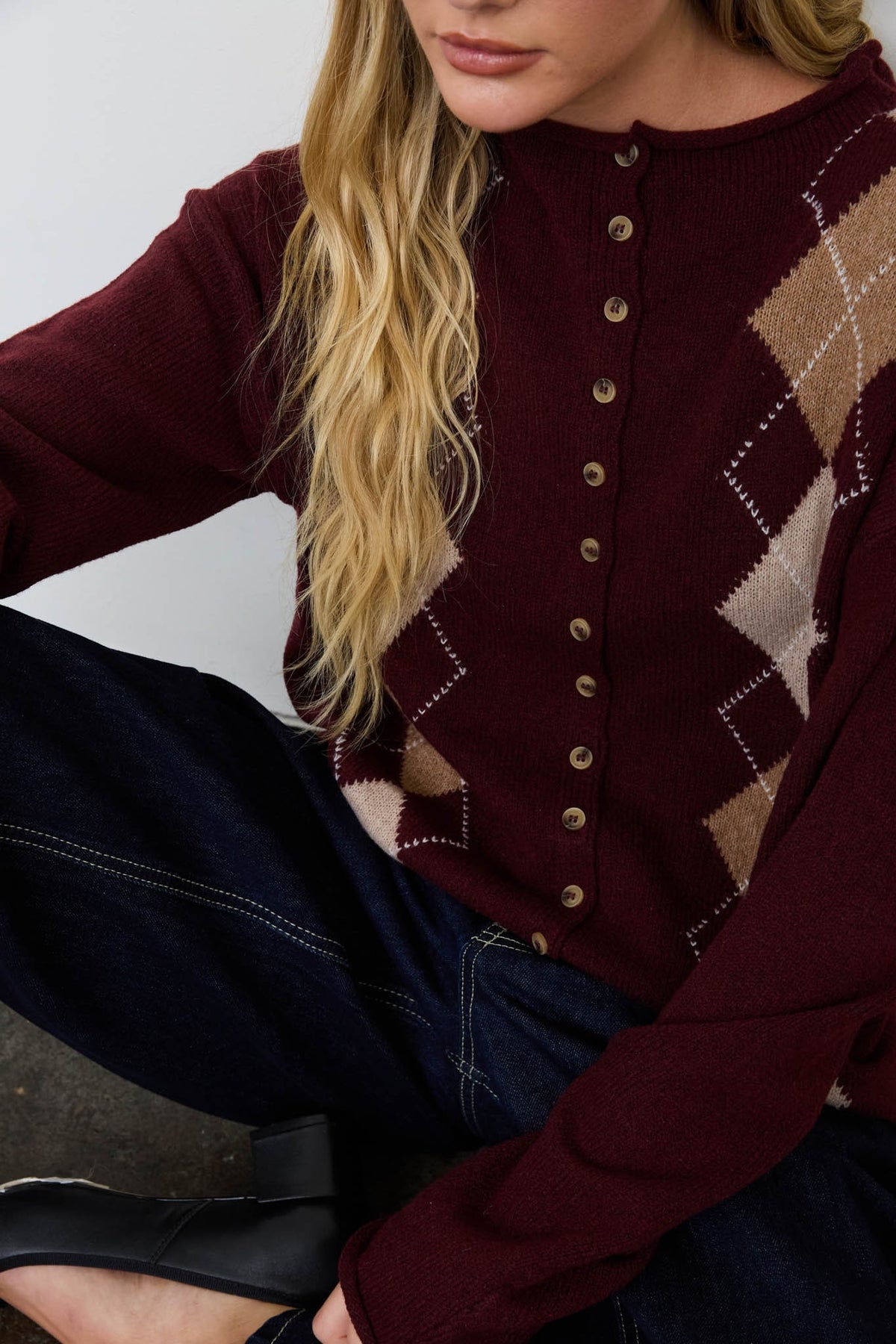 Aggie Argyle Cardigan