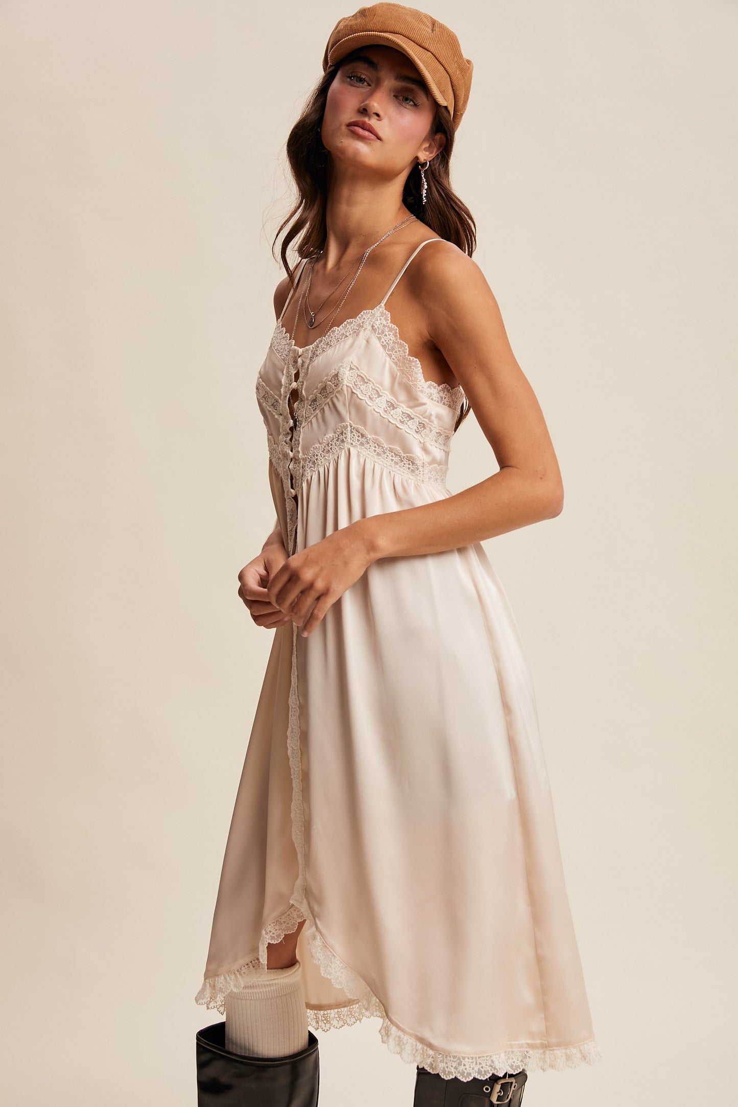 Lace Trim Maxi Cami Top
