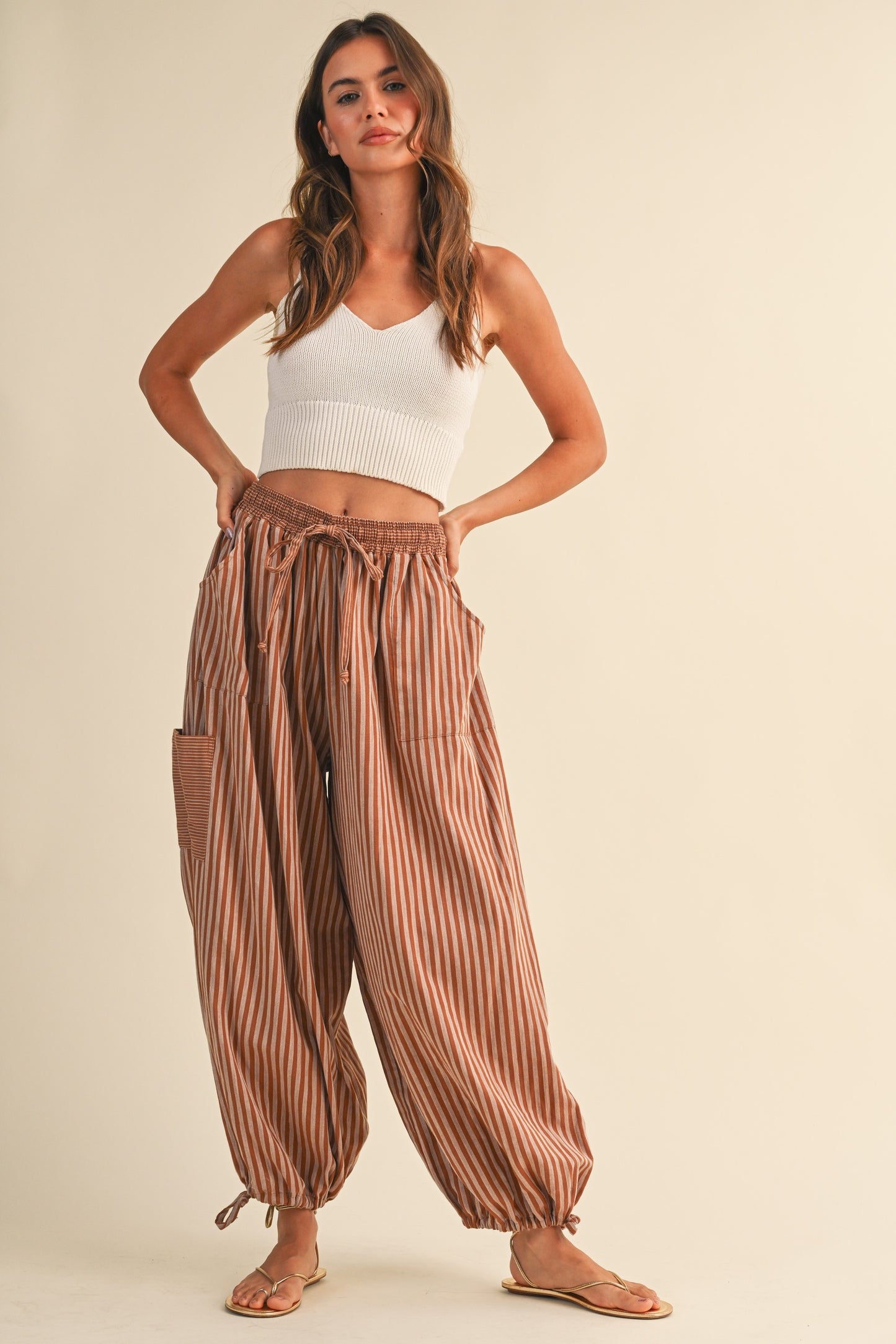 Wilde Striped Gauze Balloon Pants