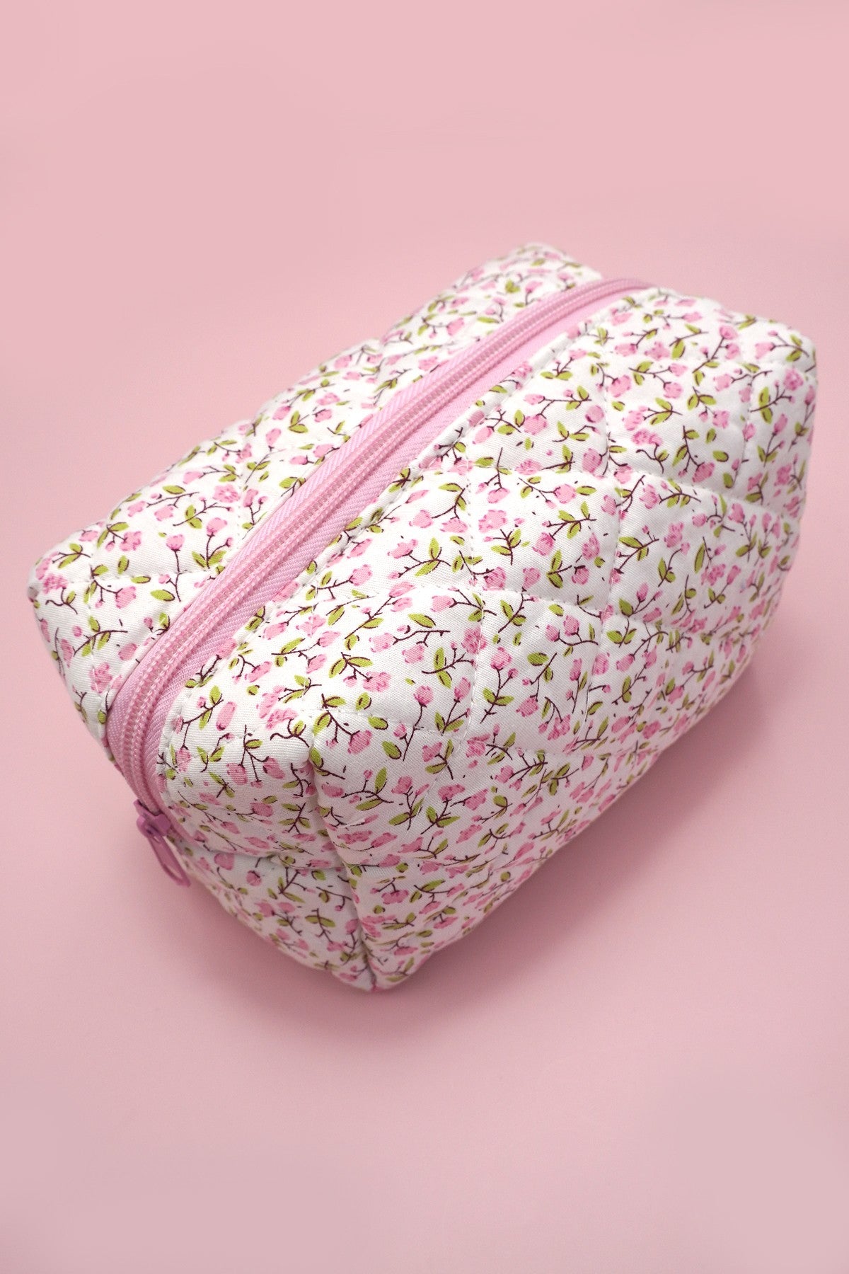 Ditsy Quilted Cotton Cosmetic Bag