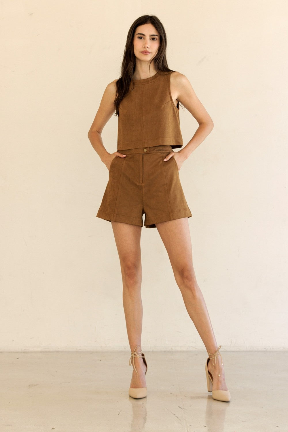 Sofia Suede High Waisted Shorts