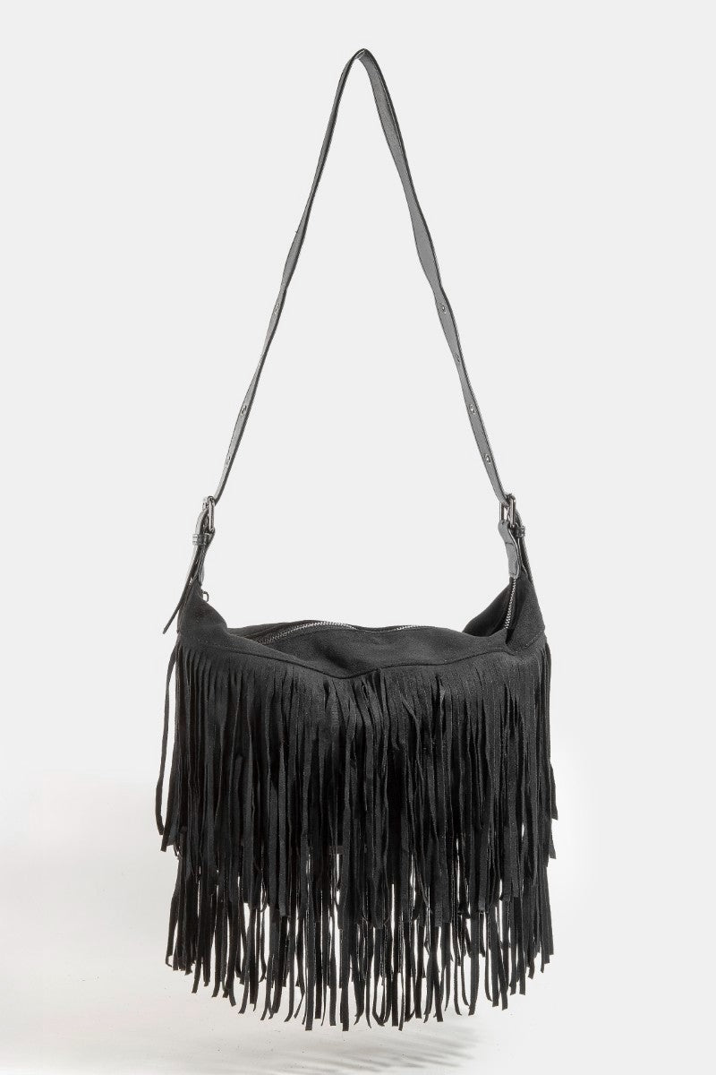 Fringe Suede Shoulder Bag
