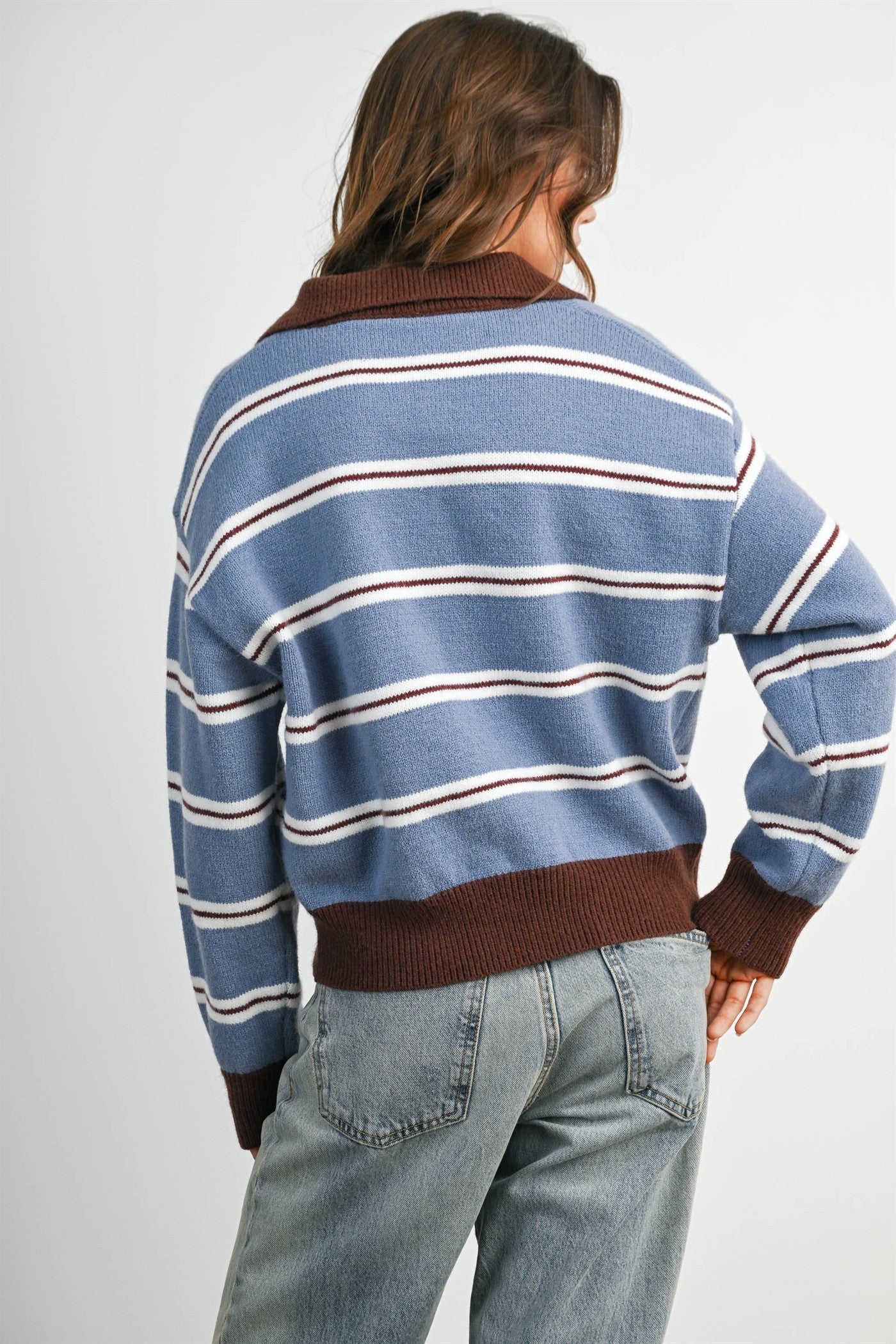 Retro Stripe Quarter Zip
