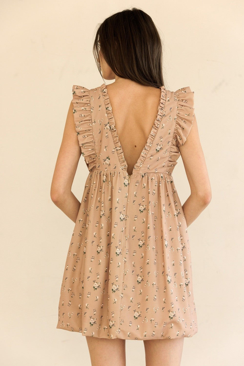 Floral Flutter Sleeve Mini Dress