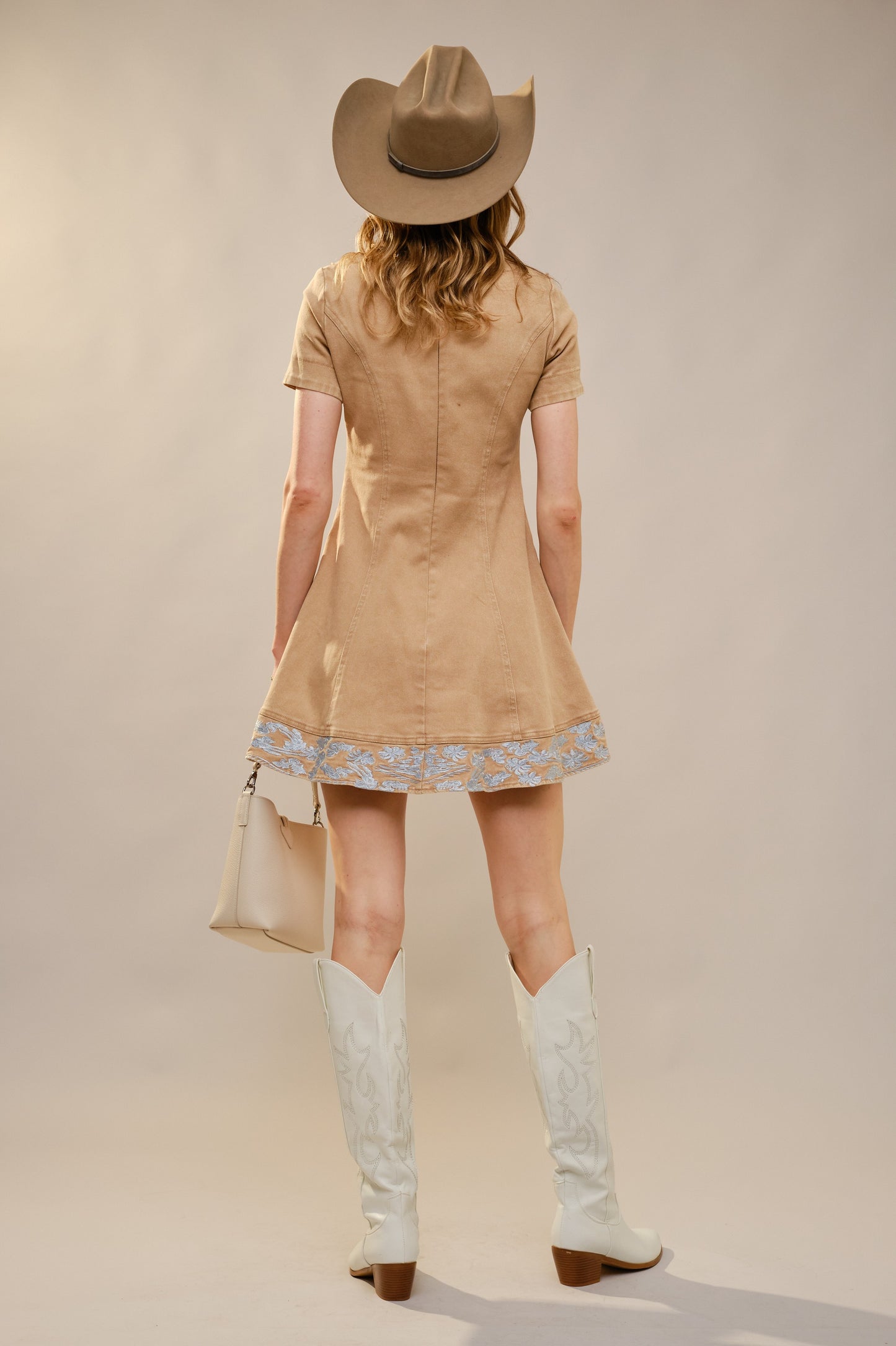 Layla Embroidered Lace Up Dress