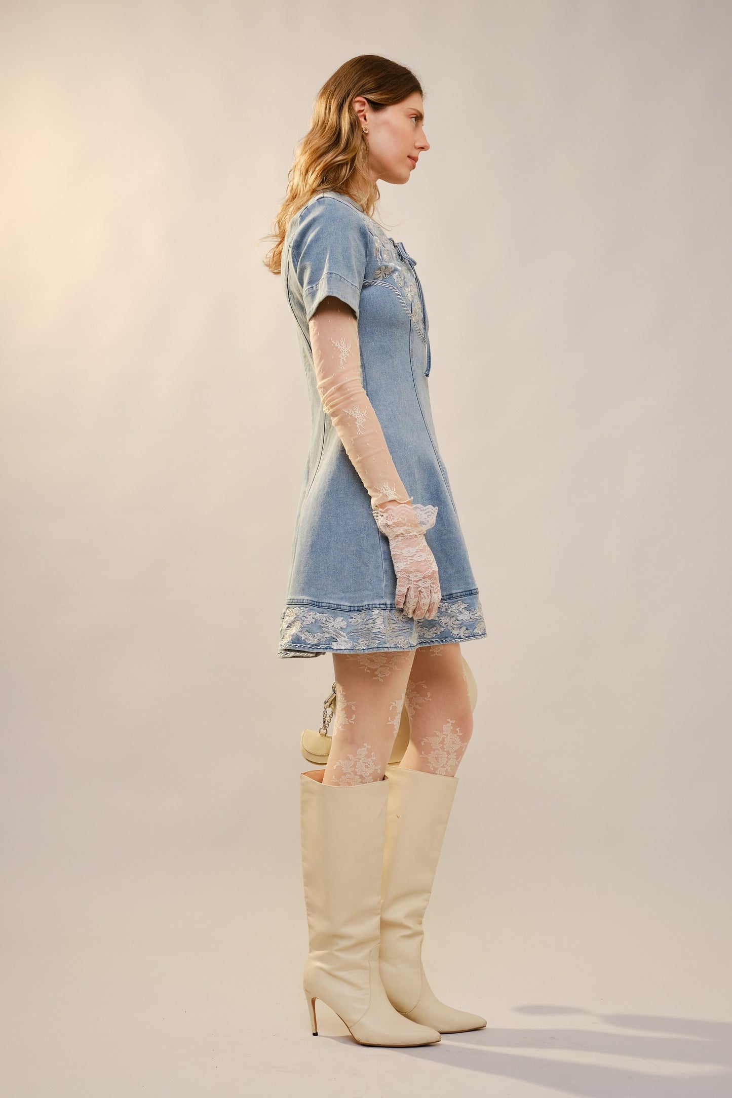 Layla Embroidered Lace Up Dress