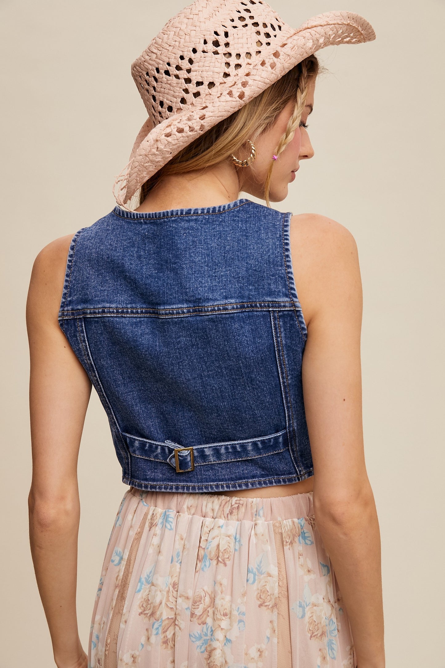Lennon Vintage Inspired Denim Vest