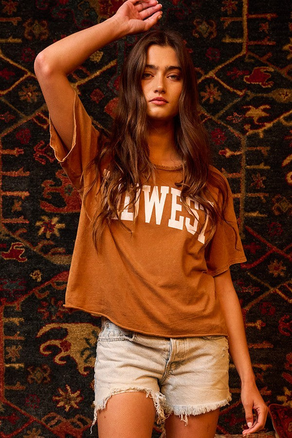 'Midwest' Mineral Washed Graphic Top