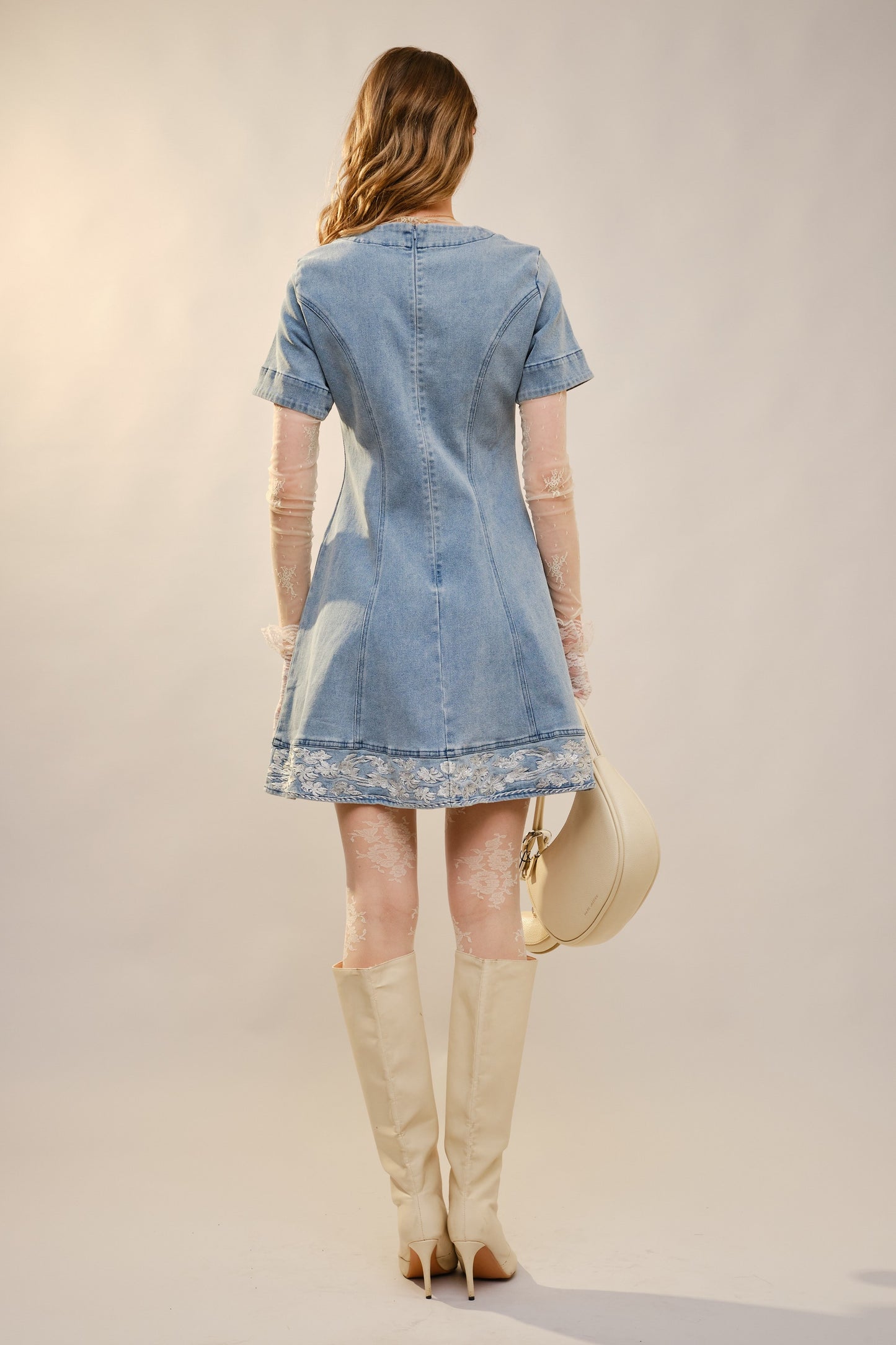 Layla Embroidered Lace Up Dress