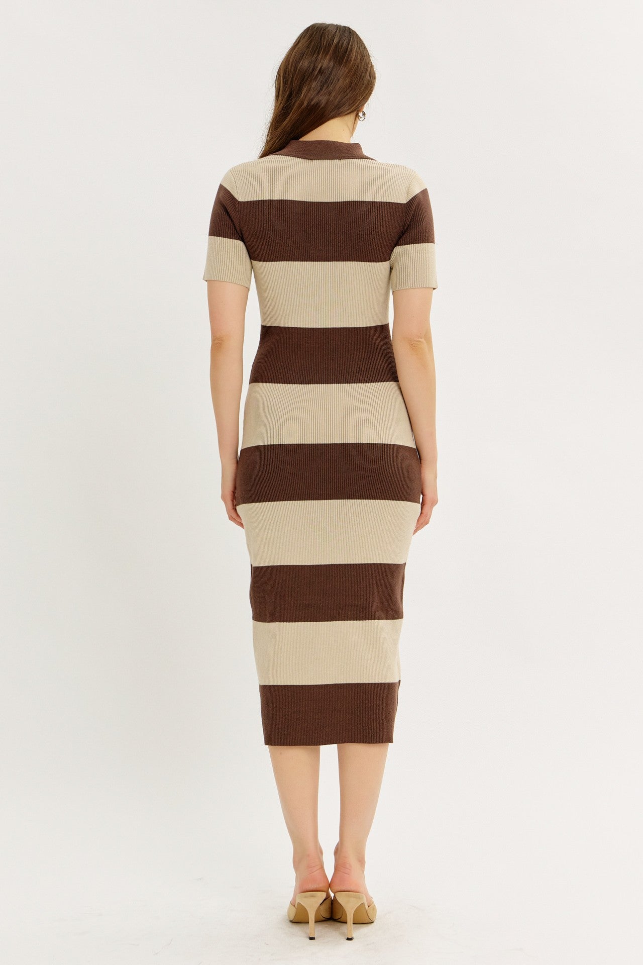 Stripe Polo Sweater Dress