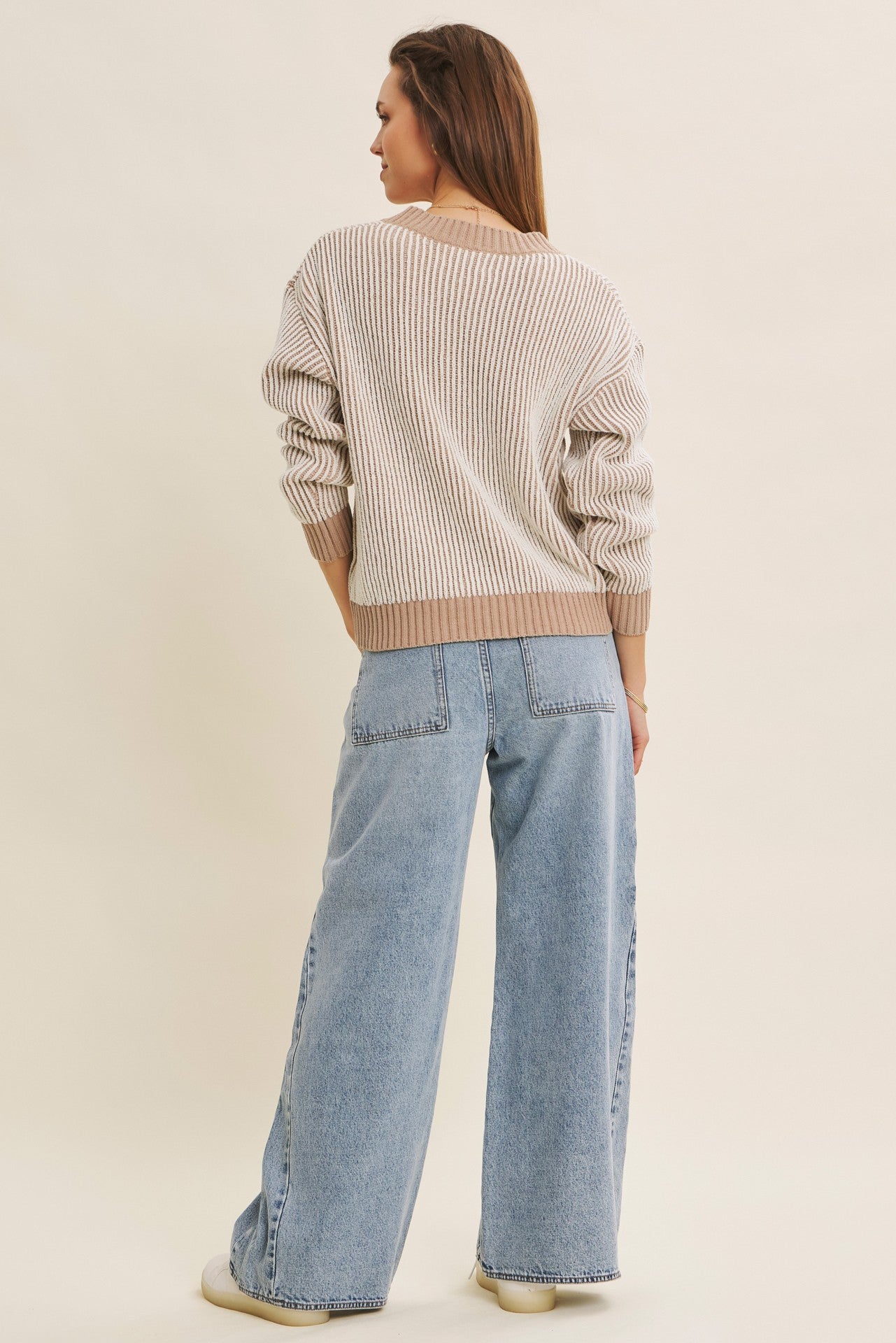 Ease Denim Washed Oversized Wide-Leg Jeans
