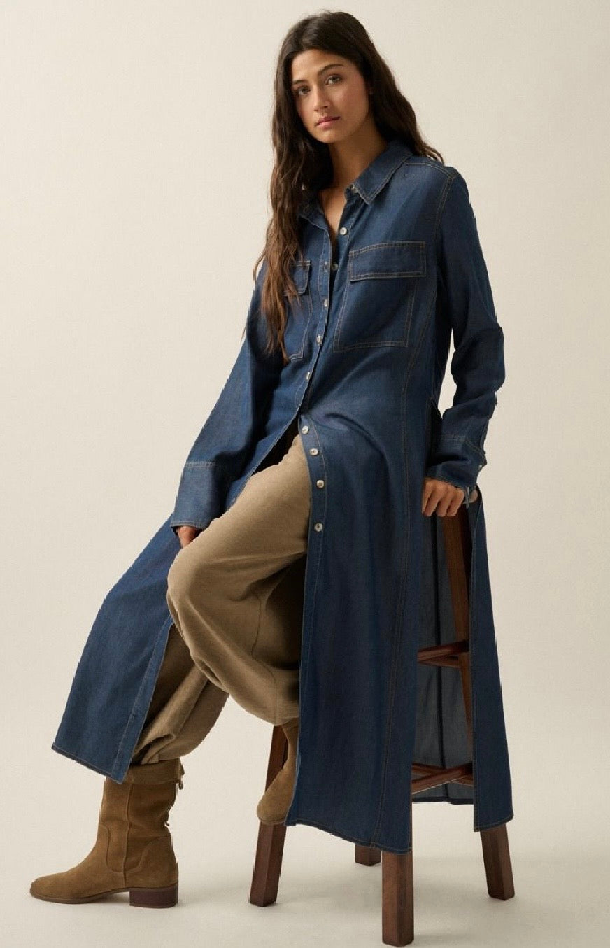 Tencel Denim Maxi Shirt