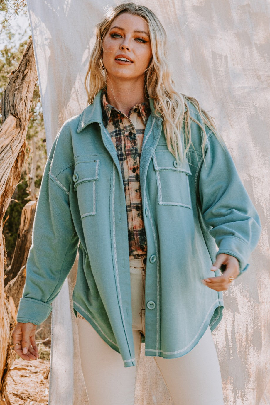Taylor Washed Shacket PLUS