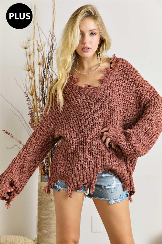 Frayed Edge Sweater PLUS