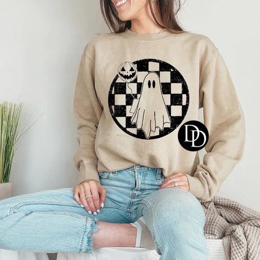'Checkered Ghost & Balloon' Graphic
