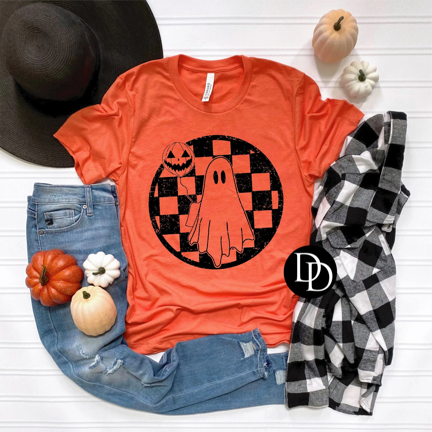 'Checkered Ghost & Balloon' Graphic