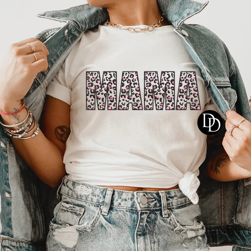 'MAMA' Leopard PUFF Graphic