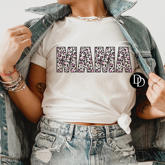 'MAMA' Leopard PUFF Graphic