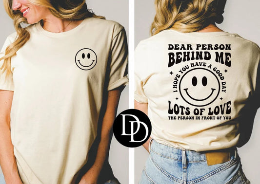 'Dear Person Behind Me' Graphic